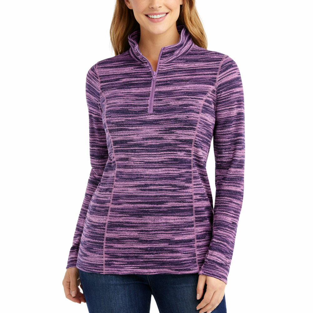 Mountain Warehouse Sweater Womens Size 8 Purple Midi Mock Neck 1/4 Zip Knit Fall